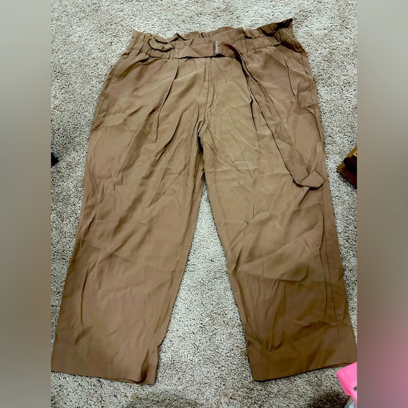 WORTHINGTON Paperbag Waist Dark Khaki Trouser Tapered Leg 2X - Picture 1 of 3